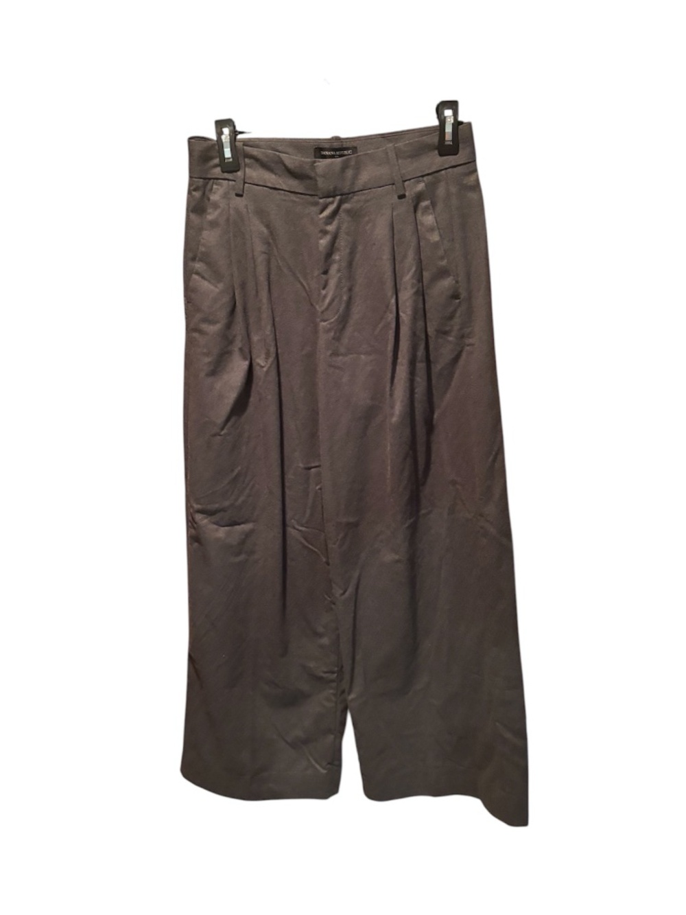 Banana Republic Factory Women's Pleated High Rise Wide Leg Pants Charcoal 4P NWT
